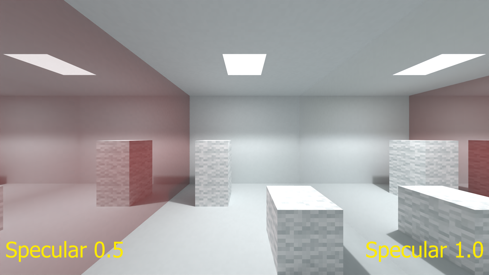 Comparison of different Specular levels