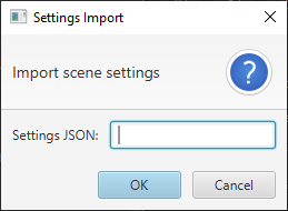 'Settings Import' dialog box