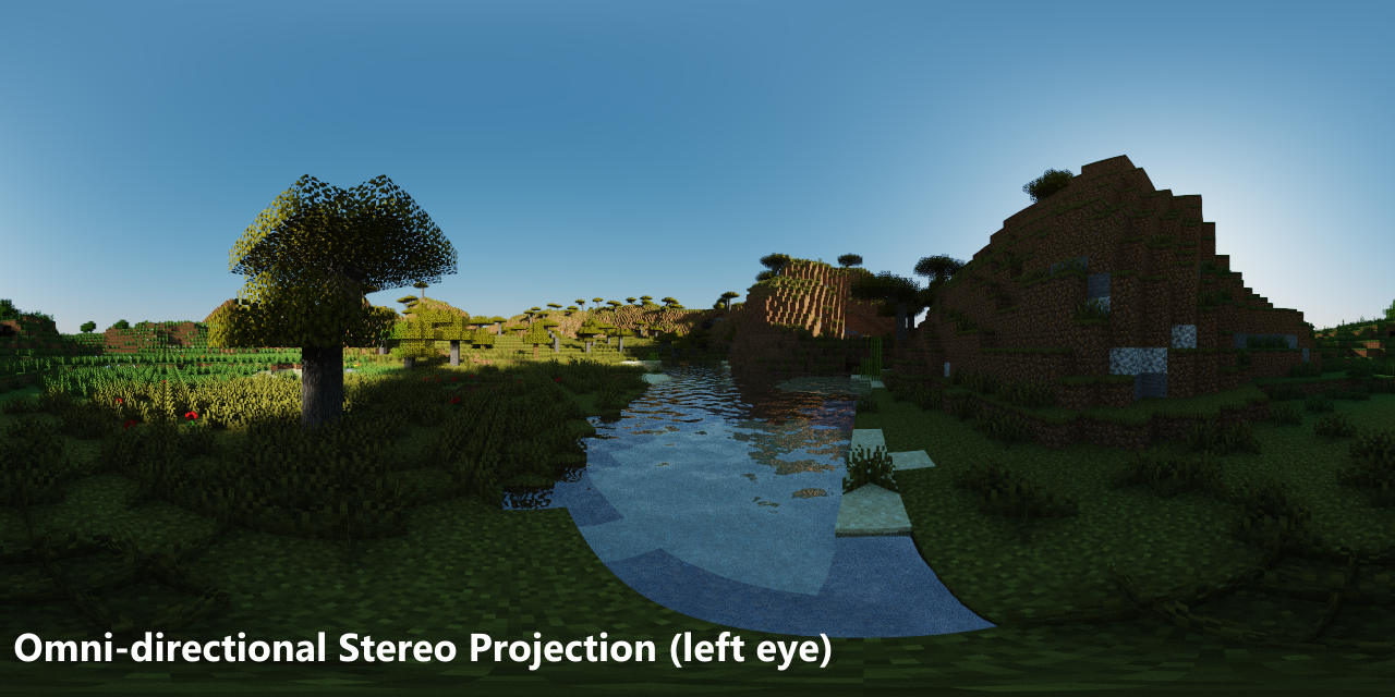 Omni-directional Stereo projection (left eye)