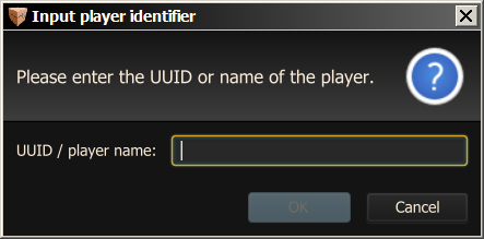 Input player identifier dialog box